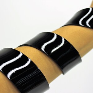 Black patent leather straps 130 cm, 51 inch long 2.2 2.8 mm, 5-6 oz thick image 2
