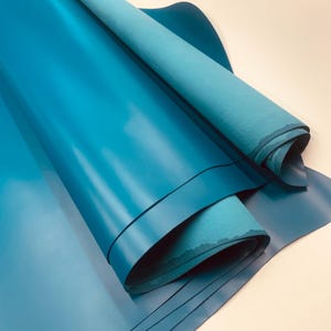 Pelle blu turchese nappa brillante pieno fiore / 1,2 mm / 3 oz / vera pelle naturale genuina / Pelle intera / pannelli in fogli pretagliati