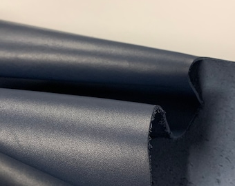 Leather Navy blue 100% real | 1.6 mm 4 OZ | natural genuine leather | Full sides hide | precut sheets panels