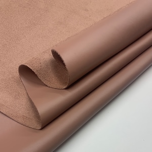 Pelle beige fard 100% vera / 1,2 mm / 3oz / rosa scuro / lati in pelle di mucca naturale / fogli di pannelli pretagliati / morbida per borse, scarpe
