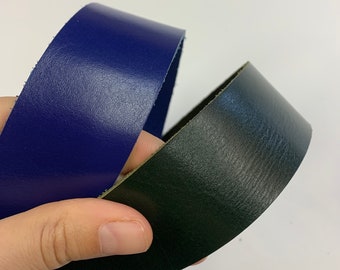 Blue Green leather straps | 150 cm, 59 inch long | 3.2 mm, 8 oz thick | for belts, leathercraft