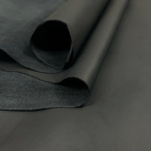 Cuir de veau noir mat 1 mm mi-rigide feuilles de cuir pour sacs, chaussures, portefeuilles, reliure image 5