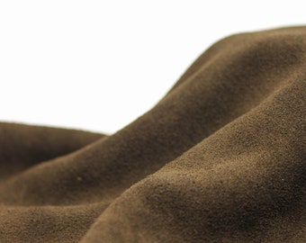 Cow suede natural leather 1.2/1.4 mm  3-4 oz color Dark Chocolate brown pre cut sheets panels