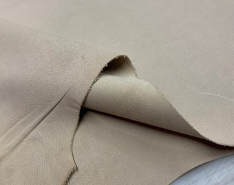 Cuir de chèvre nubuck beige mat| Épaisseur 0,8 mm | 2 onces| Véritable peau latérale naturelle | pour sacs, portefeuilles, chaussures maroquinerie