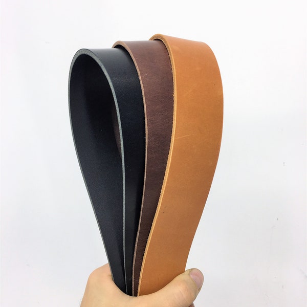 Tan Brown Black leather straps | 150 cm, 59 inch long | 3.5-4.5 mm, 9-10-11 oz thick