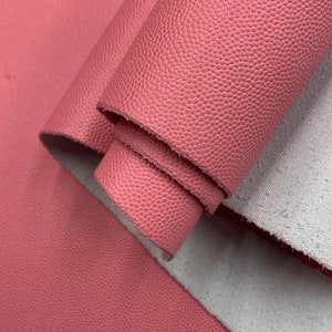 Pelle rosa caviale opaca Pelle naturale goffrata Vera pelle di mucca galleggiante / per borse, scarpe, artigianato