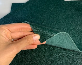 Grün Smaragd genarbtes Rindsleder 1,5mm | 100 ml | Echt natürlich | vorgeschnittene Blätter Tafeln