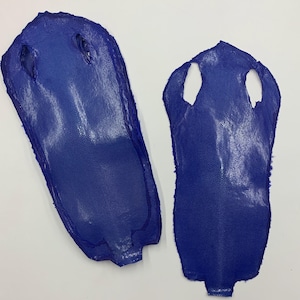 Stingray Blauwe huid leer vissenhuid indigo koninklijk Natuurlijk, gepolijst oppervlak, voor armbanden chokers portemonnees portemonnees horlogebandje