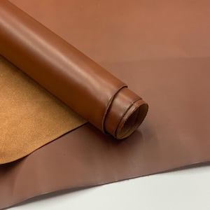 Brown Leather Chestnut Real Veg Tan | 1.6 mm 4OZ | crazy horse | thick | For bags, boots, upholstery, italian image 5