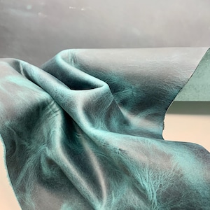 Turquoise Leder Pull-up echte 2 mm 5 Unzen verrückte Pferde wachsige ölige Veredelung beunruhigt Wald für Taschen Schuhe Lederhandwerk Zeitschriften