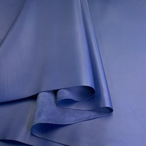 Pelle blu nappa Royal Full Grain Side / 1,6-1,8 mm 4-5 OZ / Vera pelle naturale / Superficie piana / Fogli pretagliati per borse, scarpe
