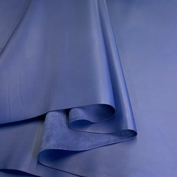 Blue nappa Royal Full Grain Side | 1.6-1.8 mm 4-5 OZ | Real natural genuine leather | Flat surface skin | sheets precut for bags, shoes