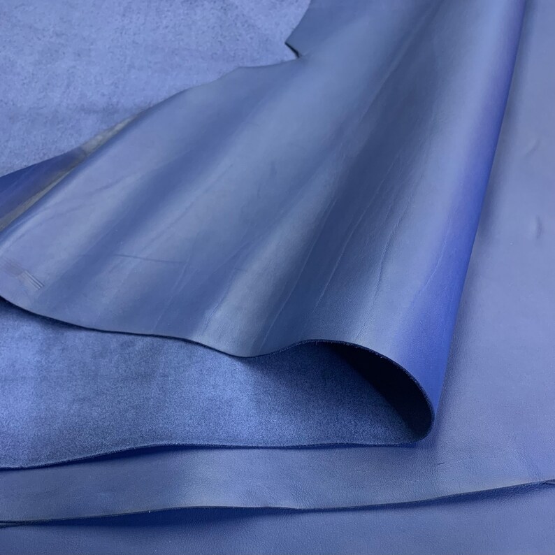 Blue nappa Royal Full Grain Side 1.6-1.8 mm 4-5 OZ Real natural genuine leather Flat surface skin sheets precut for bags, shoes image 7