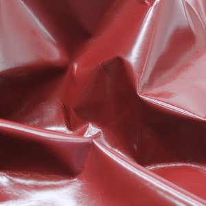 Cuir nappa brillant fin rouge | fin 0,3-0,5 mm | Doux, élastique | Peaux de veau | Pour gants vêtement robe veste pantalon pantalon
