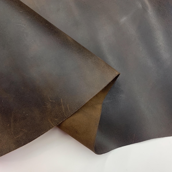 Brown Leather waxed suede Vegetable tanned Italian | natural | PULL UP | 2 mm 5oz | Distressed Rustic | sheets panels for bags shoes crafts