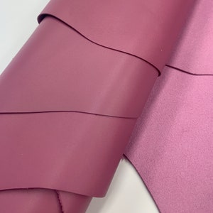 Pelle rosa Nappa scura Pieno Fiore Lato / 1 mm 2-3 OZ / puce / Vera pelle naturale / Superficie piana / Pannelli in fogli pretagliati lavorazione della pelle
