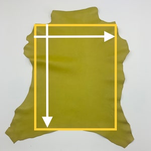 Couro de cabra texturizado verde-limão amarelo | 1,5 mm 3-4 onças | macio, brilhante, lustroso | para bolsas, carteiras, artesanato
