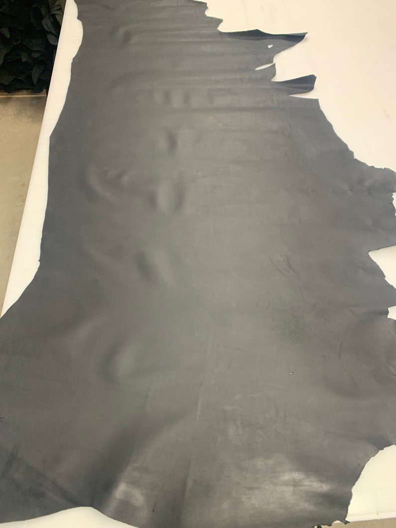 Cuir de veau noir mat 1 mm mi-rigide feuilles de cuir pour sacs, chaussures, portefeuilles, reliure image 10