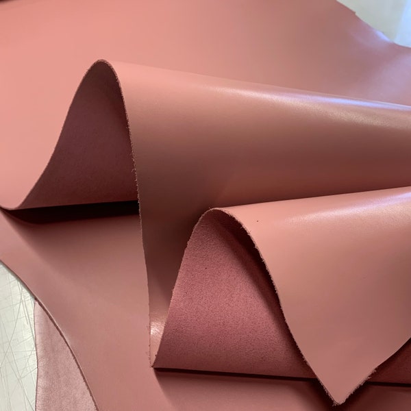 Thick leather pink sheets | 7-8 oz | 2.8-3mm | Buffallo Bizon Bull | for belts, durable bags, leather craft, bag handles, straps, harnesses