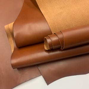 Brown Leather Chestnut Real Veg Tan | 1.6 mm 4OZ | crazy horse | thick | For bags, boots, upholstery, italian image 9