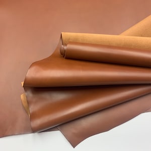 Brown Leather Chestnut Real Veg Tan | 1.6 mm 4OZ | crazy horse | thick | For bags, boots, upholstery, italian image 7