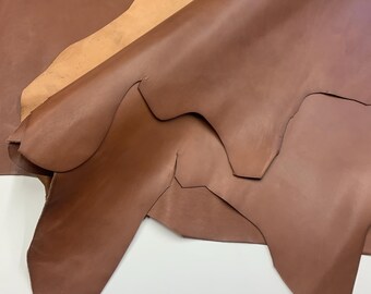Brown leather | Italian Vegetable Tanned | Oil  tanned 100% natural | 1.5 mm 4 oz | Brown color | sheets pieces panels