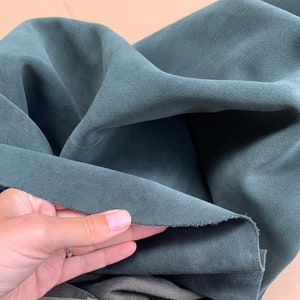 Suede Dark Green Sage Natural Leather 1.2/1.4 Mm 3-4 Oz Pre Cut Sheets Panels for Sewing ...
