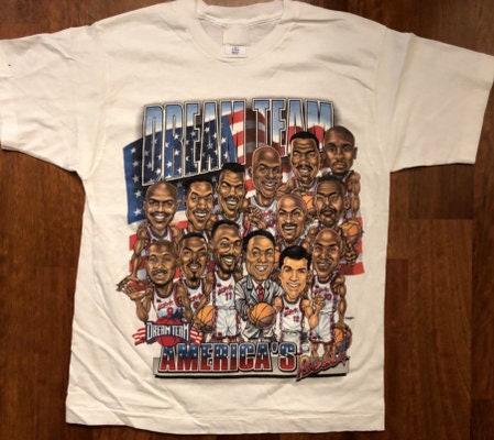 Vintage Dream Team USA Basketbal T 