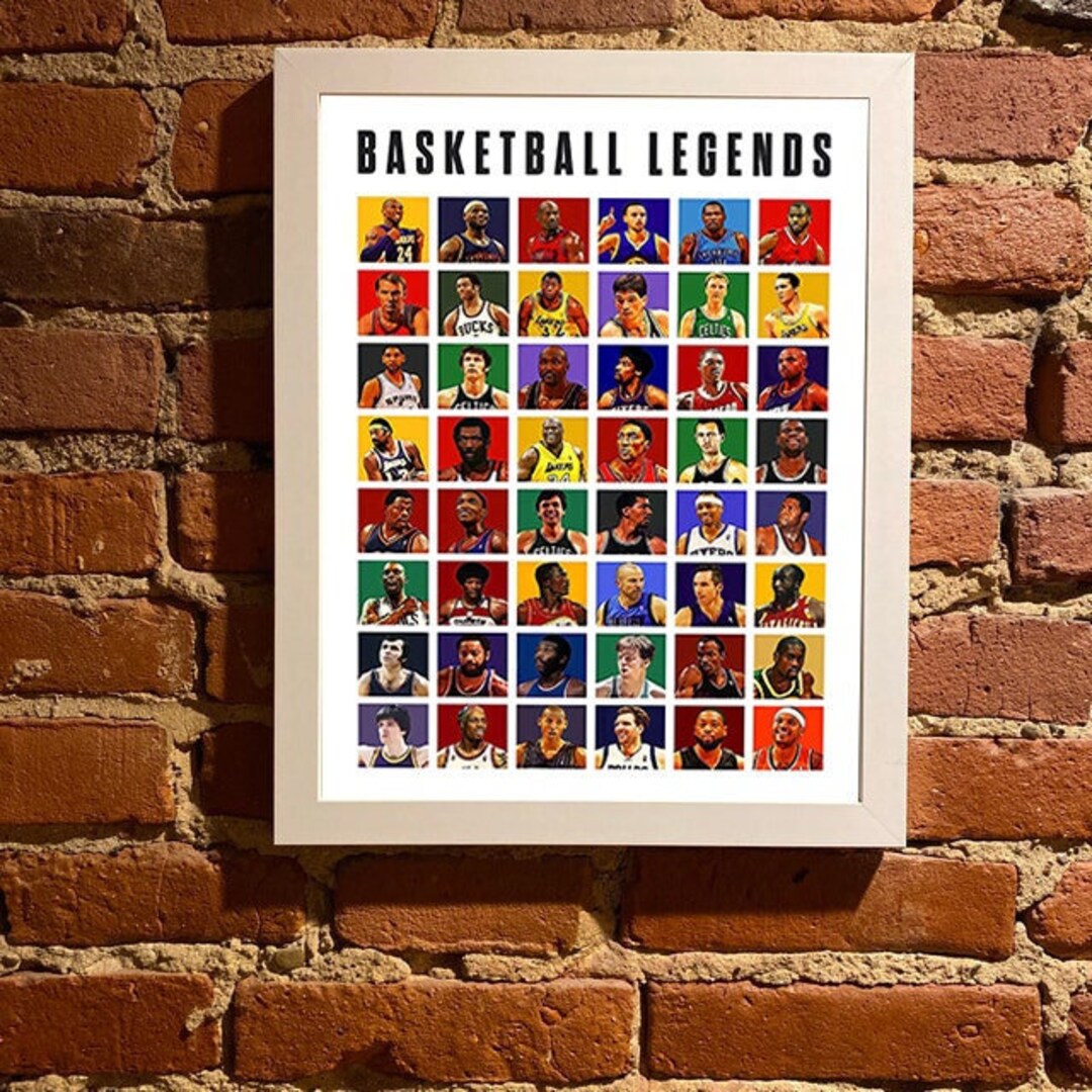 All Basketball Legends Poster Top Players NBA League Etsy