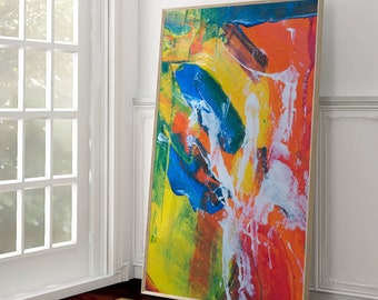 Colorful Abstract Art Print: Retro Home Decor (Digital Download)