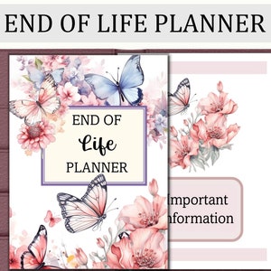 End of Life Planner Printable: Final Wishes, Funeral Planning (Fillable PDF)