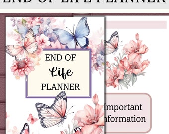 End of Life Planner Printable: Final Wishes, Funeral Planning (Fillable PDF)