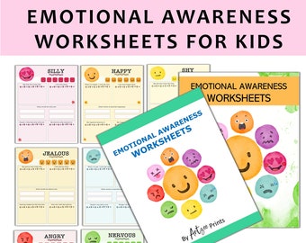 Emotional Awareness Worksheets: Kids Mental Health, Emotion Processing (PDF)