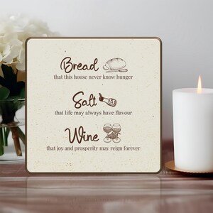 Printable Bread Salt Wine Blessing Housewarming Irish Prayer