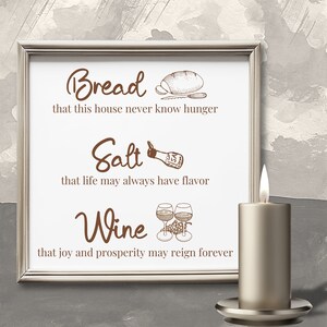 Printable Bread Salt Wine Blessing, Housewarming Irish Prayer ...