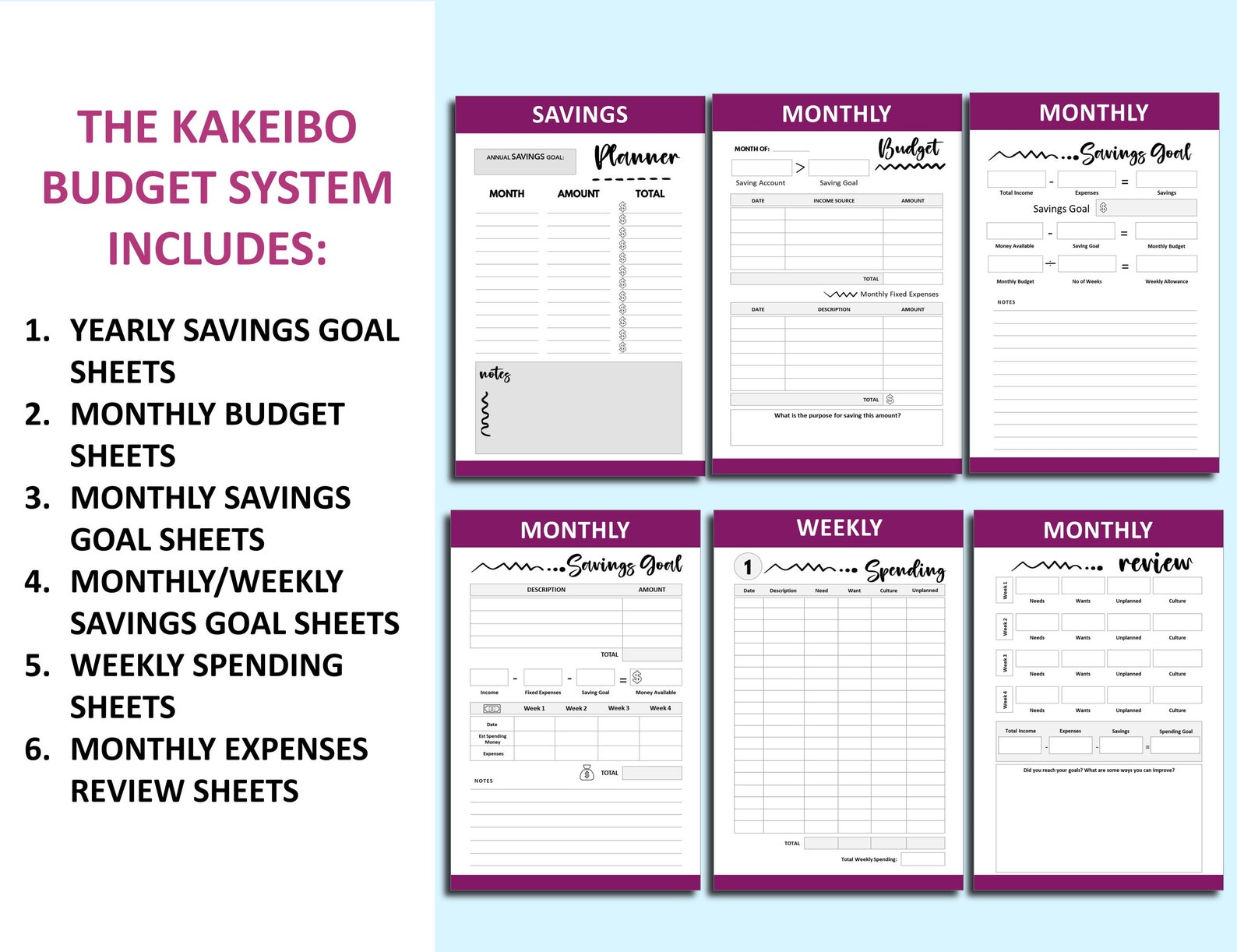 Printable Financial Planner, Kakeibo Budget System, Budget Planner Book, Weekly Monthly Budget ...