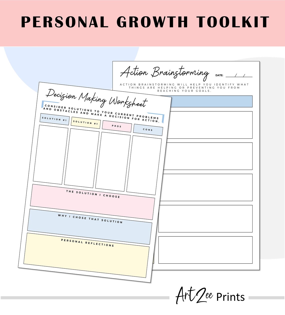 Personal Growth Planner Printables Self-care Kit With SMART Goals ...