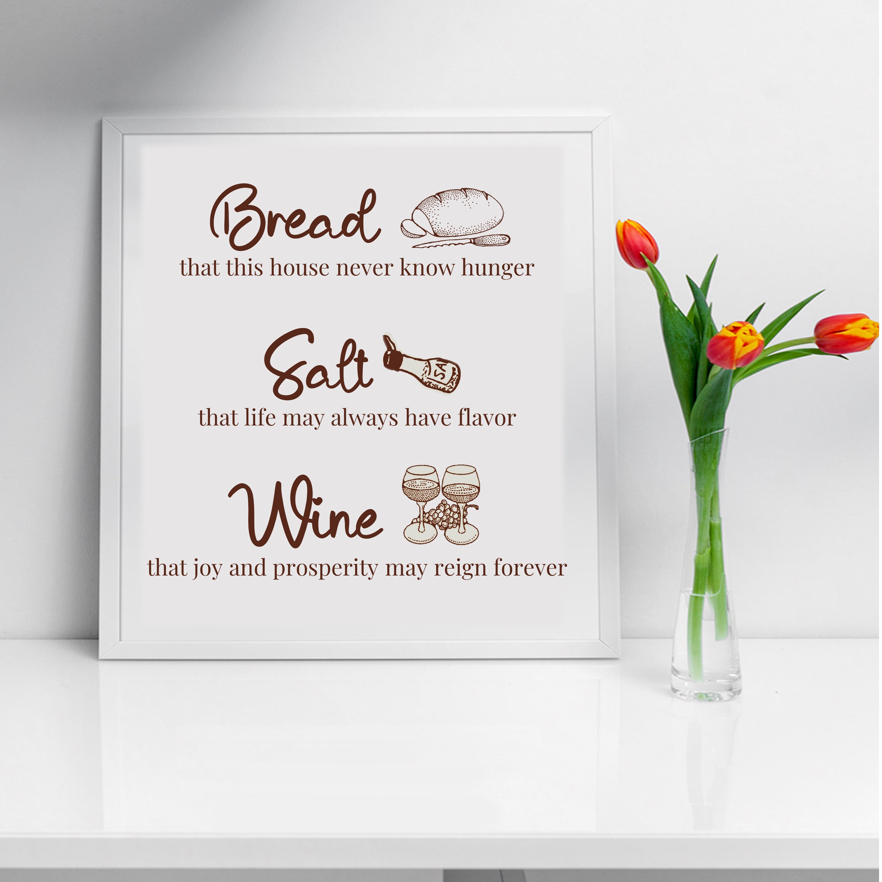 Printable Bread Salt Wine Blessing, Housewarming Irish Prayer ...