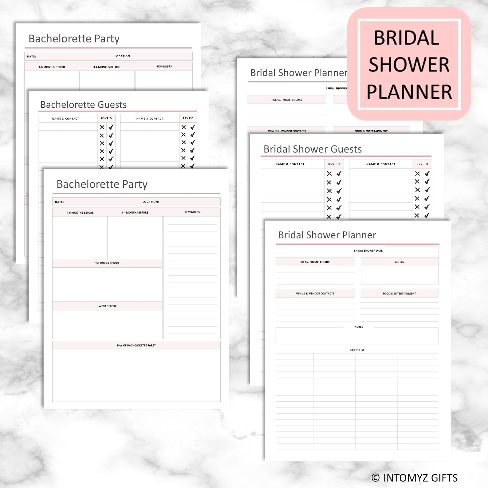 Maid of Honor Printable, Bridesmaid Planner Bundle, PDF Download - Etsy