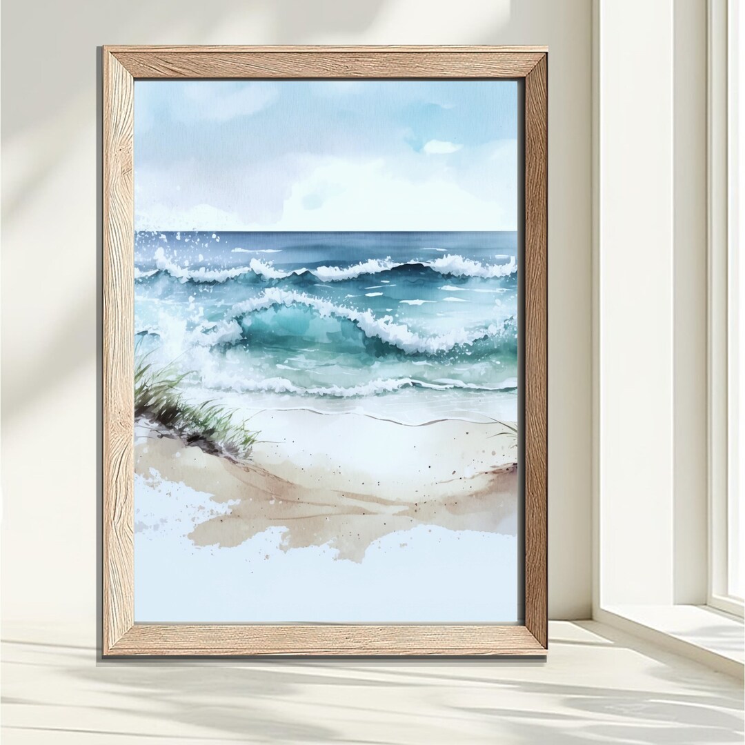 Large Ocean Waves Print, Beach Wall Art Printable, Sea Wall Print, Room ...