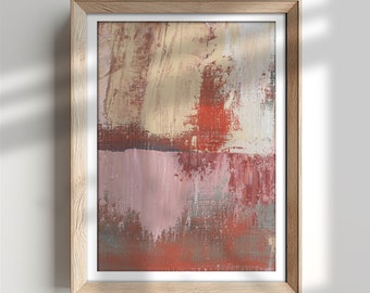 Mid-Century Modern Abstract Art Print: Beige Brown Painting (Digital Download)