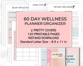 60 Day Wellness Journal Planner Printable Download