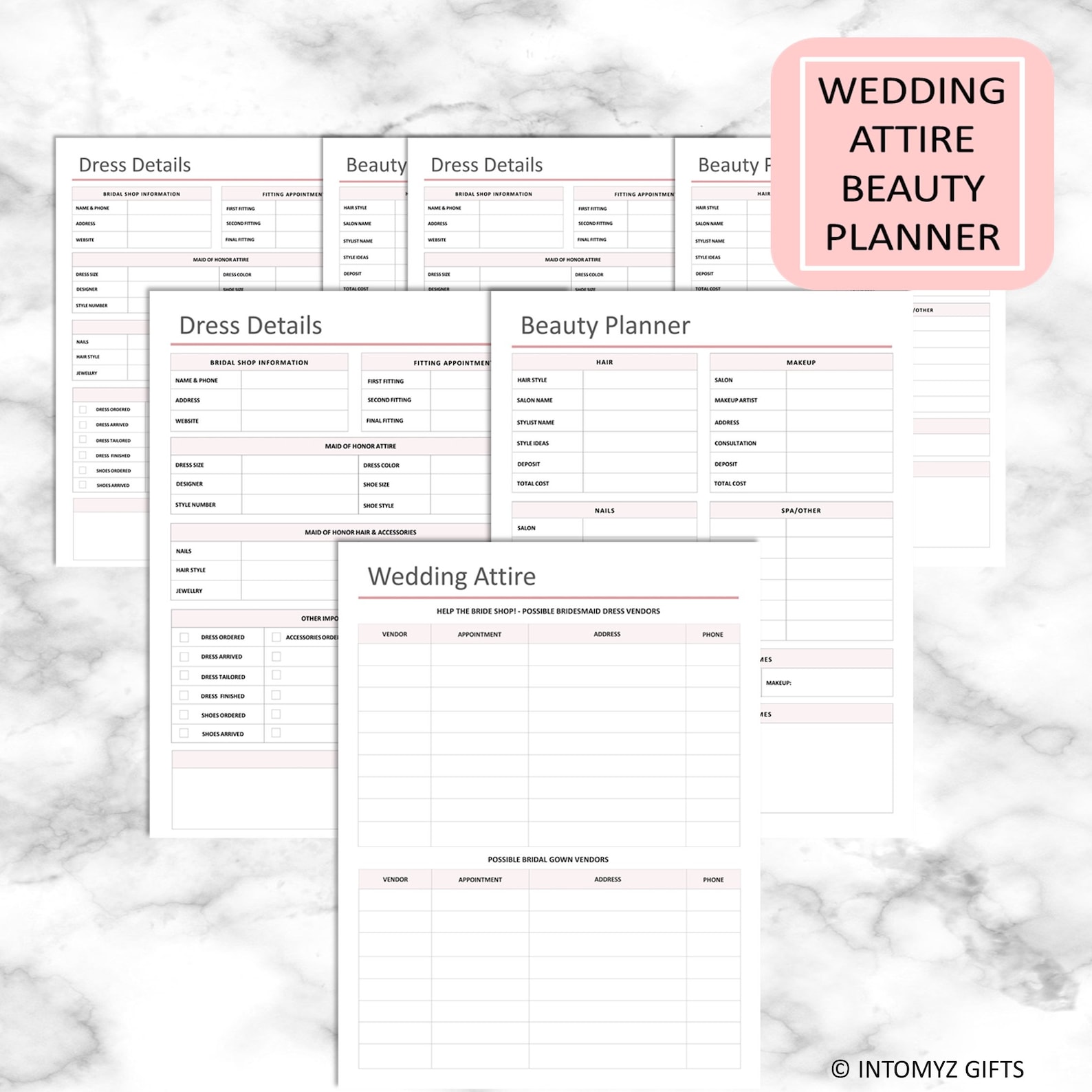 Maid of Honor Printable, Bridesmaid Planner Bundle, PDF Download - Etsy