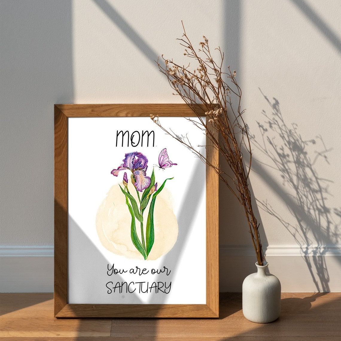 Pink Iris Flower With Mom Quote Thoughtful Gift for Mom Mom Etsy