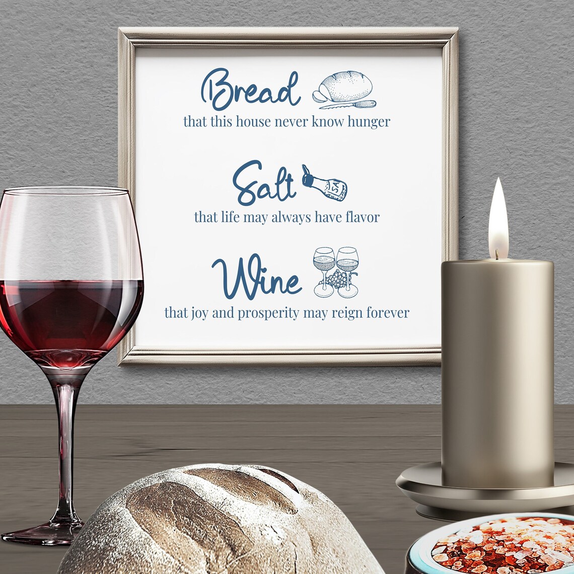 Printable Bread Salt Wine Blessing, Housewarming Irish Prayer ...