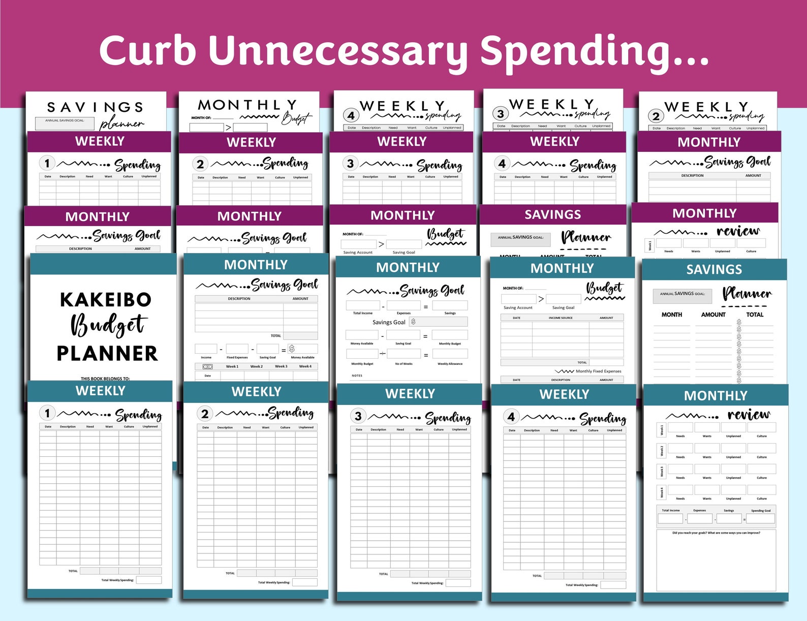 Printable Financial Planner, Kakeibo Budget System, Budget Planner Book, Weekly Monthly Budget ...