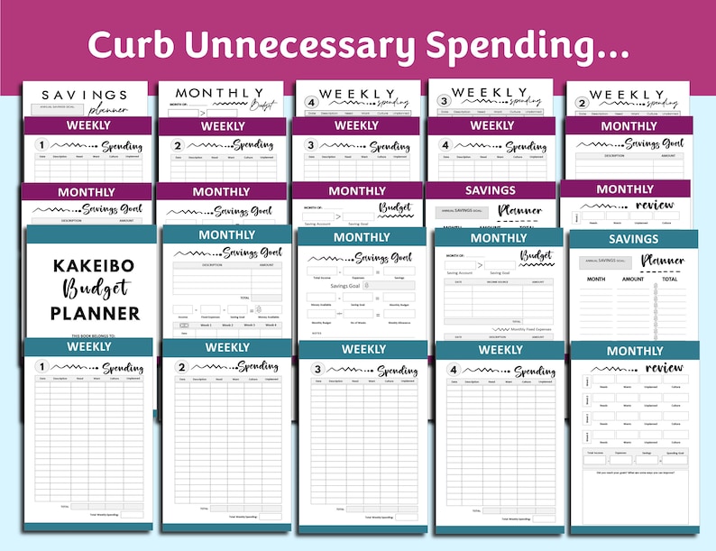 Printable Financial Planner, Kakeibo Budget System, Budget Planner Book, Weekly Monthly Budget ...