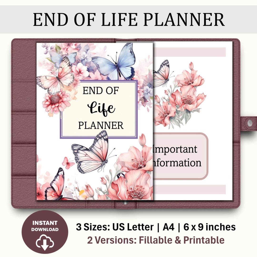 End of Life Planner Printable: Final Wishes, Funeral Planning (fillable ...