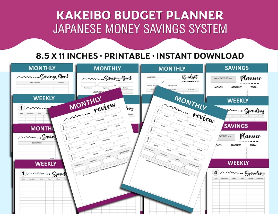 Printable Financial Planner, Kakeibo Budget System, Budget Planner Book, Weekly Monthly Budget ...