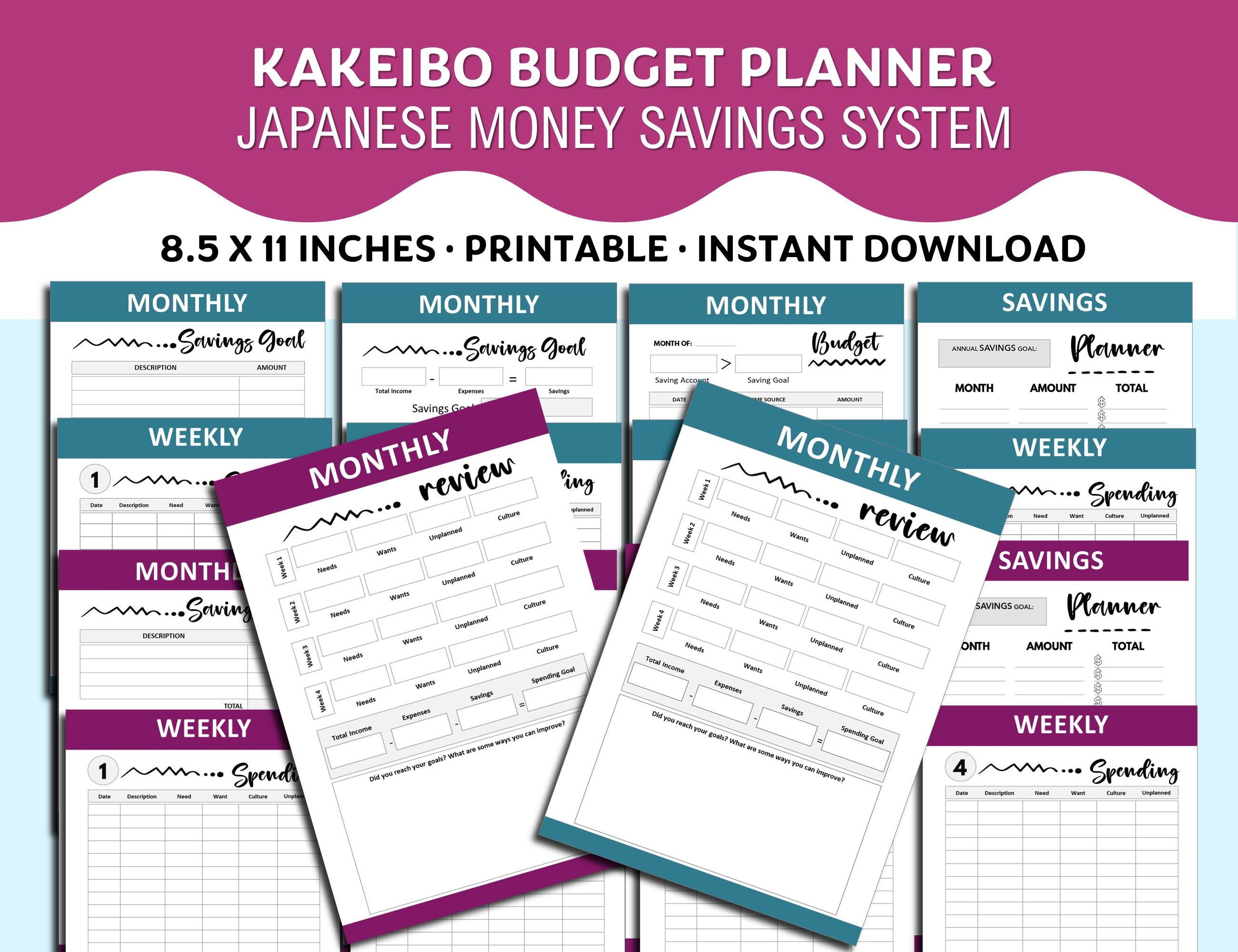 Printable Financial Planner, Kakeibo Budget System, Budget Planner
